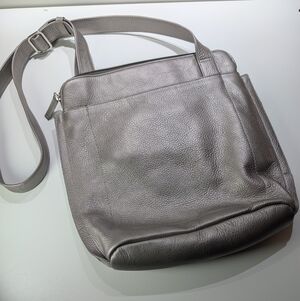 Pewter Derek Alexander Leather Bag